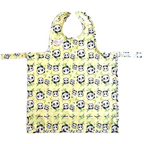 Bib-On, Full-Coverage Bib And Apron Combination For Infant, Baby, Toddler Ages 0-4. (Pandas)