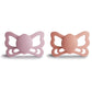 Frigg Butterfly Anatomical Silkysoft Silicone Baby Pacifier | Made In Denmark | Bpa-Free (Pretty In Peach/Primrose, 6-18 Months)