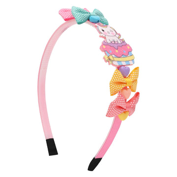 Asthetika Kids Unicorn Polka Dot Bows Hair Band For Girls Toddler Baby Pink Accessories Headband Single Piece Gift Idea