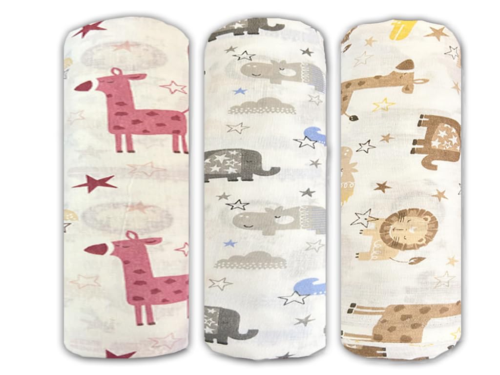 Trance Home Linen 100% Cotton Malmal Thin Super Soft Large Size Swaddles, Burp Cloth, Bath Towel | Multipurpose Cotton Sheets Fo