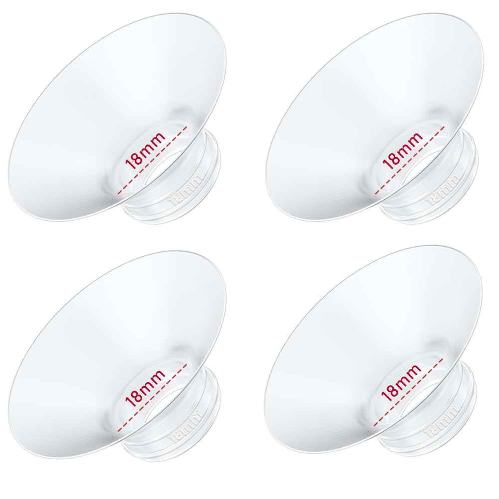 4PC Flange Insert 18mm Compatible with Momcozy M5/M6/M9/S12 Pro/V1 Pro/V1 Pro Breast Pump, Fit for Eufy/Elvie/Medela/Spectra/Lan