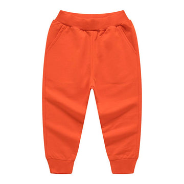 Haxico Unisex Kids Solid Cotton Drawstring Waist Winter Pants Toddler Baby Bottoms Active Sweatpants Orange, 2T