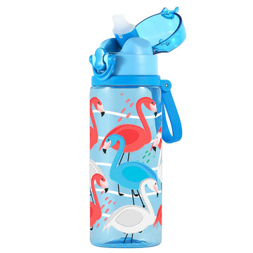 Home Tune Cute Water Bottle For School Kids Girls Boys, Soft Silicone Straw & Bpa Free & Leak Proof & Easy Clean, 24Oz / 700Ml -