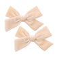 Vintage Velvet Bow Hair Clips for Baby Girl Kids Women Fall Velvet Christmas Hair Bows Barrettes Accessories (2 pcs Cream)