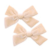 Vintage Velvet Bow Hair Clips for Baby Girl Kids Women Fall Velvet Christmas Hair Bows Barrettes Accessories (2 pcs Cream)