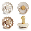 FRIGG Natural Rubber Baby Pacifier 4-Pack Snowflake Dream | Made in Denmark | BPA-Free (6-18 Months)
