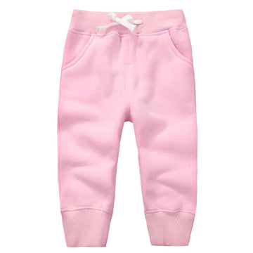 Cuteon Unisex Toddler Jogger Pants Kids Cotton Elastic Waist Winter Baby Sweatpants Pants 1-5Years Pink