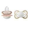 Bibs Supreme Silicone Pacifier for 6+ Months Toddlers 2-Pieces, Size 2, Blush Night/Vanilla Night