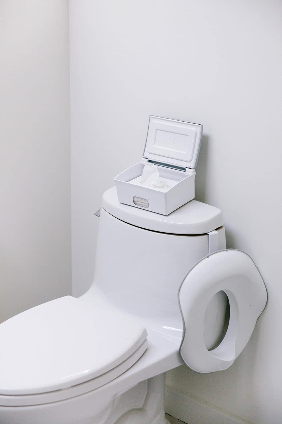 Ubbi Baby Flushable Wipes Dispenser With Weighted Plate And Secure Seal, Nursery And Baby Registry Essential, Gray