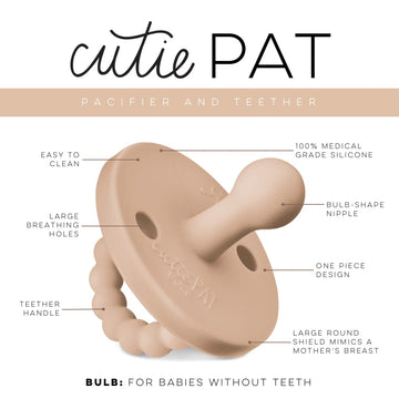 Ryan & Rose Cutie Pat Pacifier Teether (Bulb, Tan)