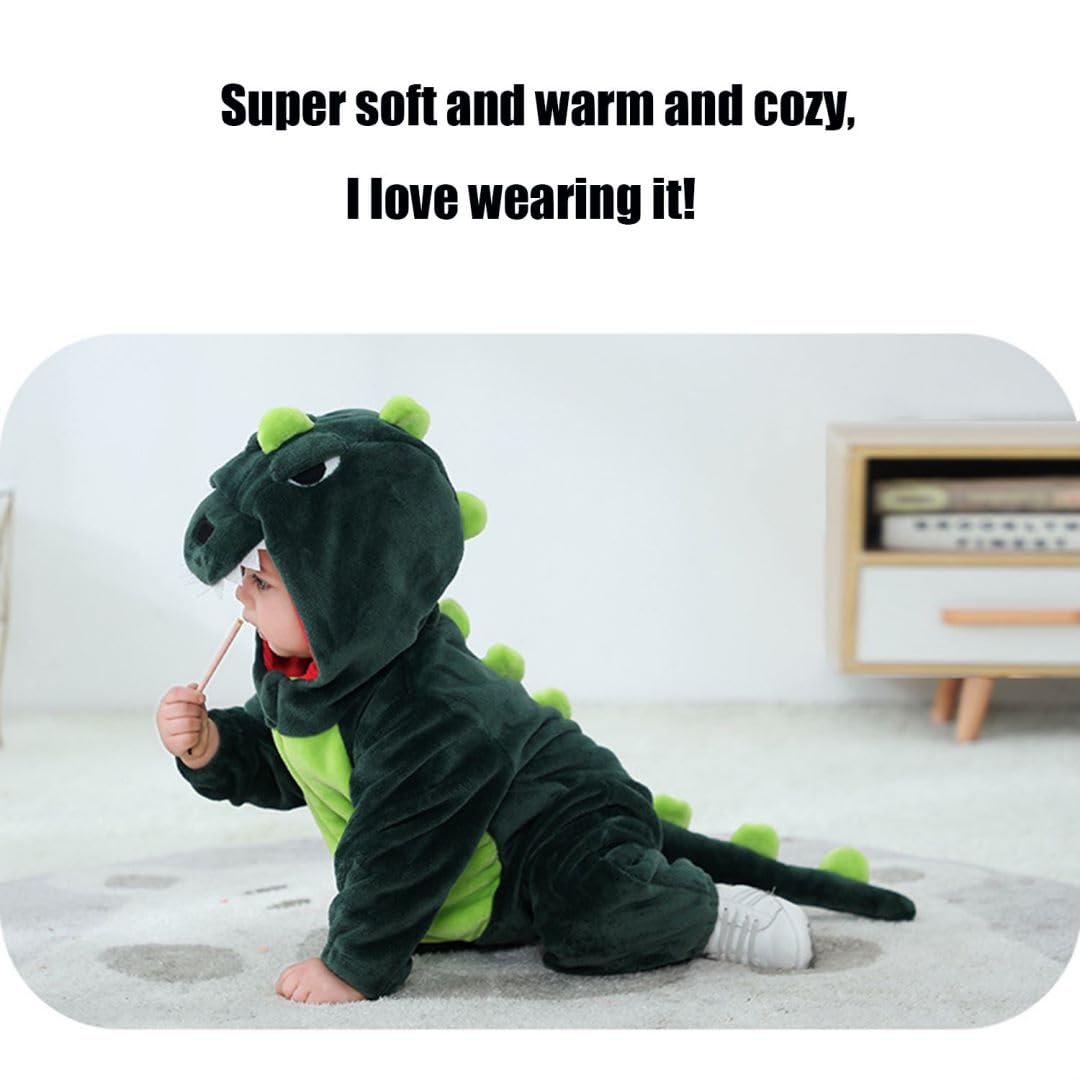 Abtshu Baby Green Dinosaur Costume Toddler Halloween Dress Up Outfit 3-4 Years