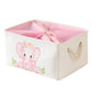 Inough Pink Basket Elephant Storage Bins For Kids, Gift Box For Baby,Collapsible Storage Basket For Toys Clothes,Fabric Laundry
