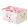 Inough Pink Basket Elephant Storage Bins For Kids, Gift Box For Baby,Collapsible Storage Basket For Toys Clothes,Fabric Laundry