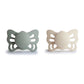 Frigg Butterfly Anatomical Silkysoft Silicone Baby Pacifier | Made In Denmark | Bpa-Free (Cream/Sage, 0-6 Months)