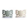 Frigg Butterfly Anatomical Silkysoft Silicone Baby Pacifier | Made In Denmark | Bpa-Free (Cream/Sage, 0-6 Months)