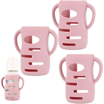 Frezonika 3 Pack Silicone Sleeves Compatible With Dr Brown Wide-Neck Glass Baby Bottles 5Oz,9Oz, 100% Silicone Handles For Sippy