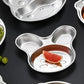 Happy Hues Stainless Steel Divided Meal Plate Tray3 Compartments Dinner Dish For Baby (Rabbit)