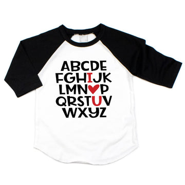 Bump And Beyond Designs Cute Girls And Boys Valentine'S Day Shirt, I Love You (Black 18-24 Months)