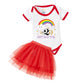 Baby Wish New Year Printed Romper For Baby GirlS Tutu Skirt & Romper My First New Year Bodysuits Skirt Top Set Baby GirlS Romp