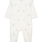 Little Me Clothes for Baby Girls' 100% Cotton Scratch-Free Tag Footed One-Piece Romper Sleeper, Flora, 9 Months