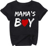 Toddler Boy Valentine'S Day T Shirt Cute Lover Boy Shirt Kids Funny Letter Print Valentine'S Day Shirts Tops (5-6T, Black2)