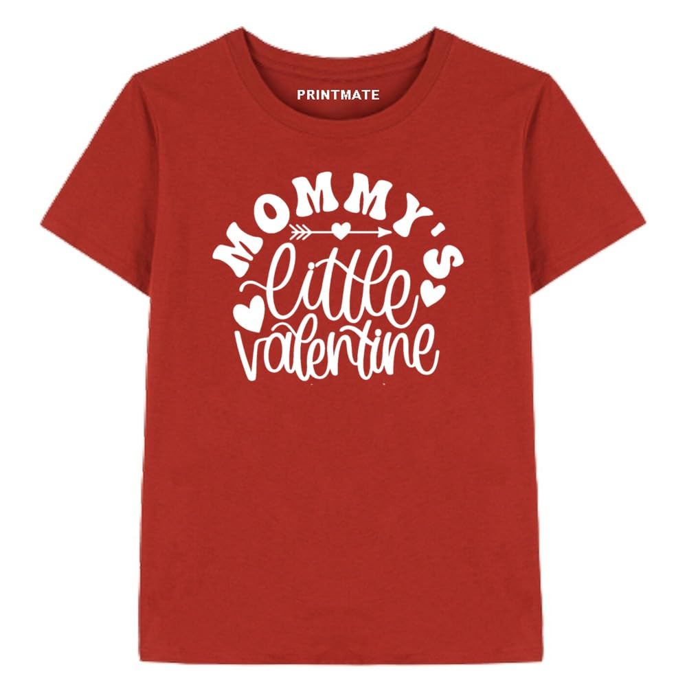 Printmate Cotton Half Sleeve Kids Red Tees MommyS Little Valentine TShirt For Baby Boys And Girls  D57