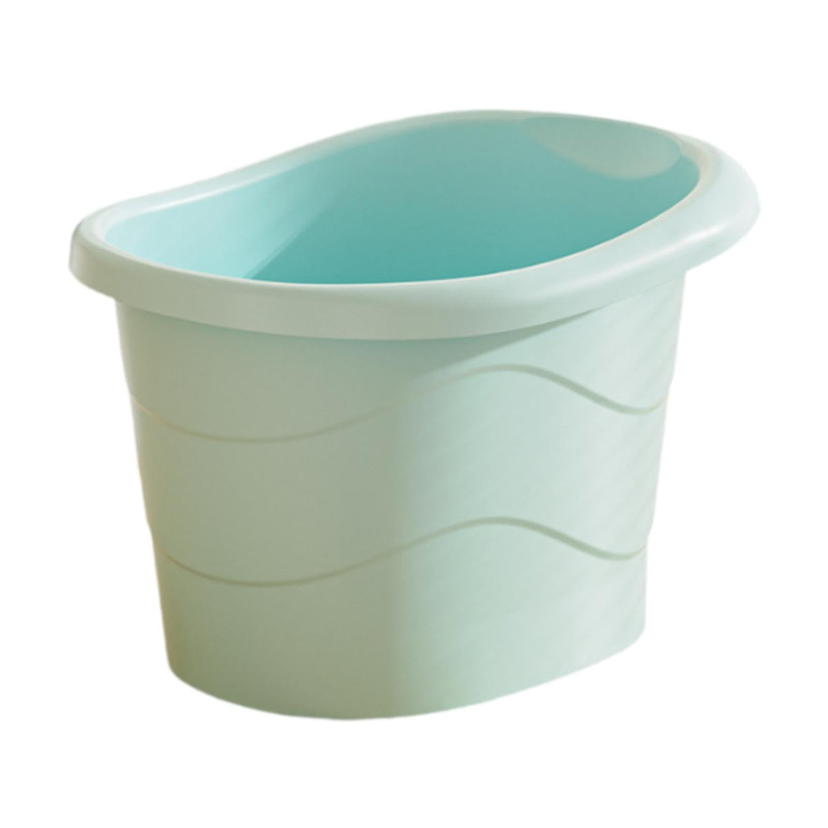ATORSE Baby Tub Bucket with Support Seat Non Slip Storage Baby Bath Tub for Newborn Blue Small