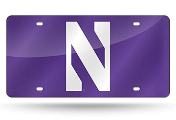 Rico Industries Unisex Inlaid Metal License Plate Northwestern Laser Tag Purple , Purple, 6 X 12- Us