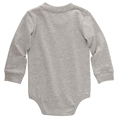 Carhartt Long-Sleeve Pocket Bodysuit, Grey Heather, 24 Months