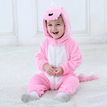 Qiaoniuniu Halloween Baby Pink Dinosaur Costumes Toddler Outfit Infants Cosplay Romper 24-30 Months