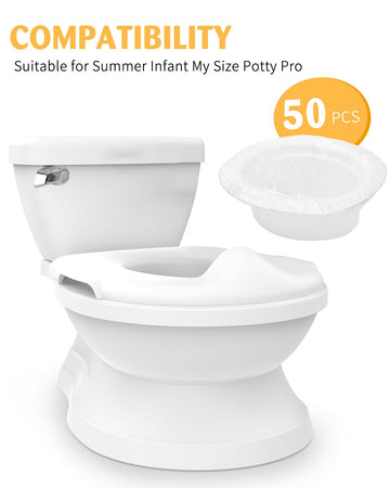 50 Pcs Potty Liners For Ingenuity Summer Infant My Size Potty Pro, Toilet Seat Potty Bags Cleaning Bag For Kids Toddlers, Conven