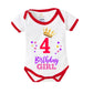 Baby Wish Monthly Birthday Milestone Romper For BoyS And GirlS Dress Happy Birthday Bodysuit Half Sleeve Romper For Four Months 
