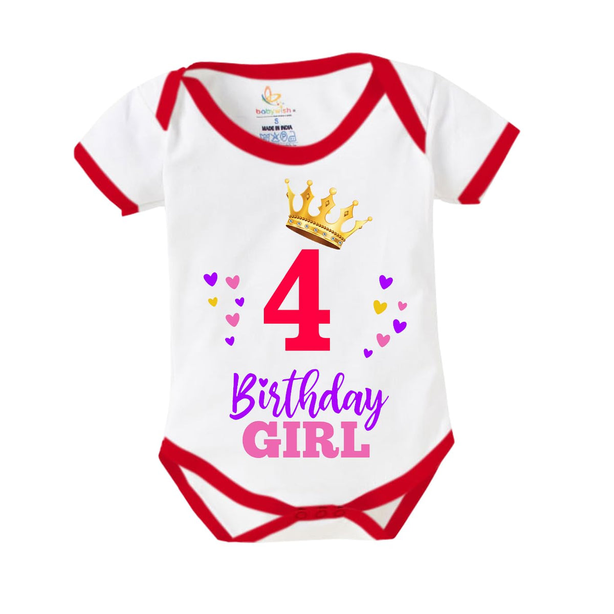 Baby Wish Monthly Birthday Milestone Romper For BoyS And GirlS Dress Happy Birthday Bodysuit Half Sleeve Romper For Four Months 