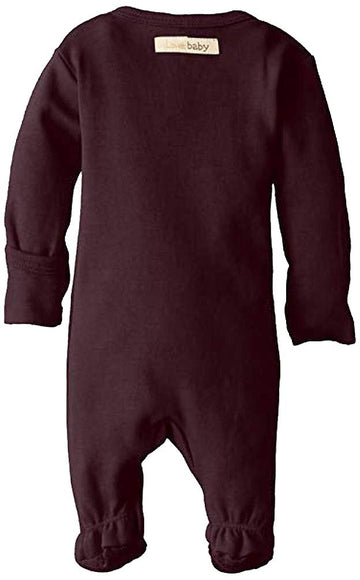 L'Ovedbaby Baby Girls Organic Snap One-Piece Footies, Eggplant, Preemie/Nb 4-7 Lbs Us