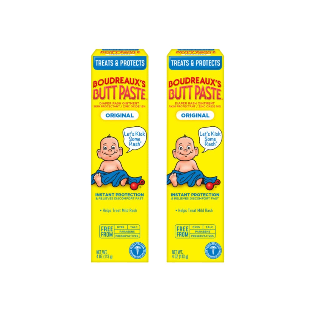 Boudreauxs Butt Paste Diaper Rash Ointment, Vjbqdk, Original - Contains 16% Zinc Oxide - Pediatrician Recommended - Paraben And