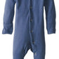 L'Ovedbaby Baby Girls Organic Snap One-Piece Footies, Slate, 3-6 Months Us