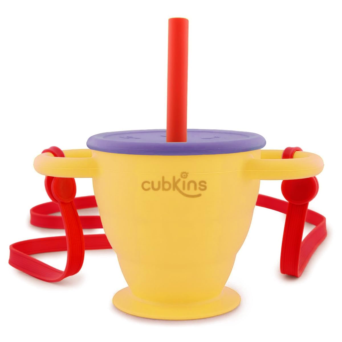 CUBKINS 2 in 1 SipNSnack Cup for Baby, BPA Free Food Grade Silicone Snack Container and Sippy Cup for Toddler (Mango)  275ml