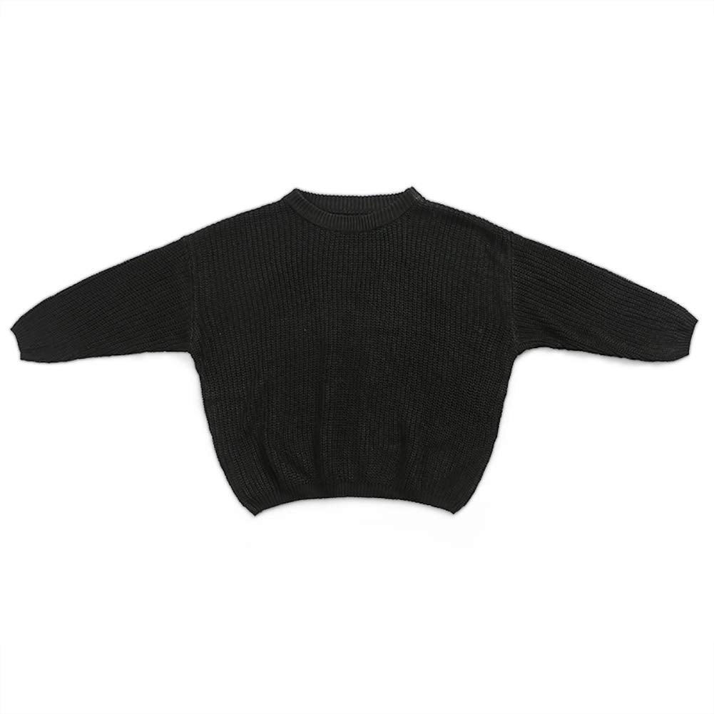 Afunbaby Baby Girl Boy Knit Sweater Blouse Pullover Sweatshirt Warm Crewneck Long Sleeve Tops For Infant Toddler (2-3T,A-Black)