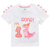 1St Birthday Girl T-Shirt Dinosaur Party B-Day Themed Tee Gift For Baby Dino First Birthday T Shirt Cotton Short Sleeve T-Rex Pr