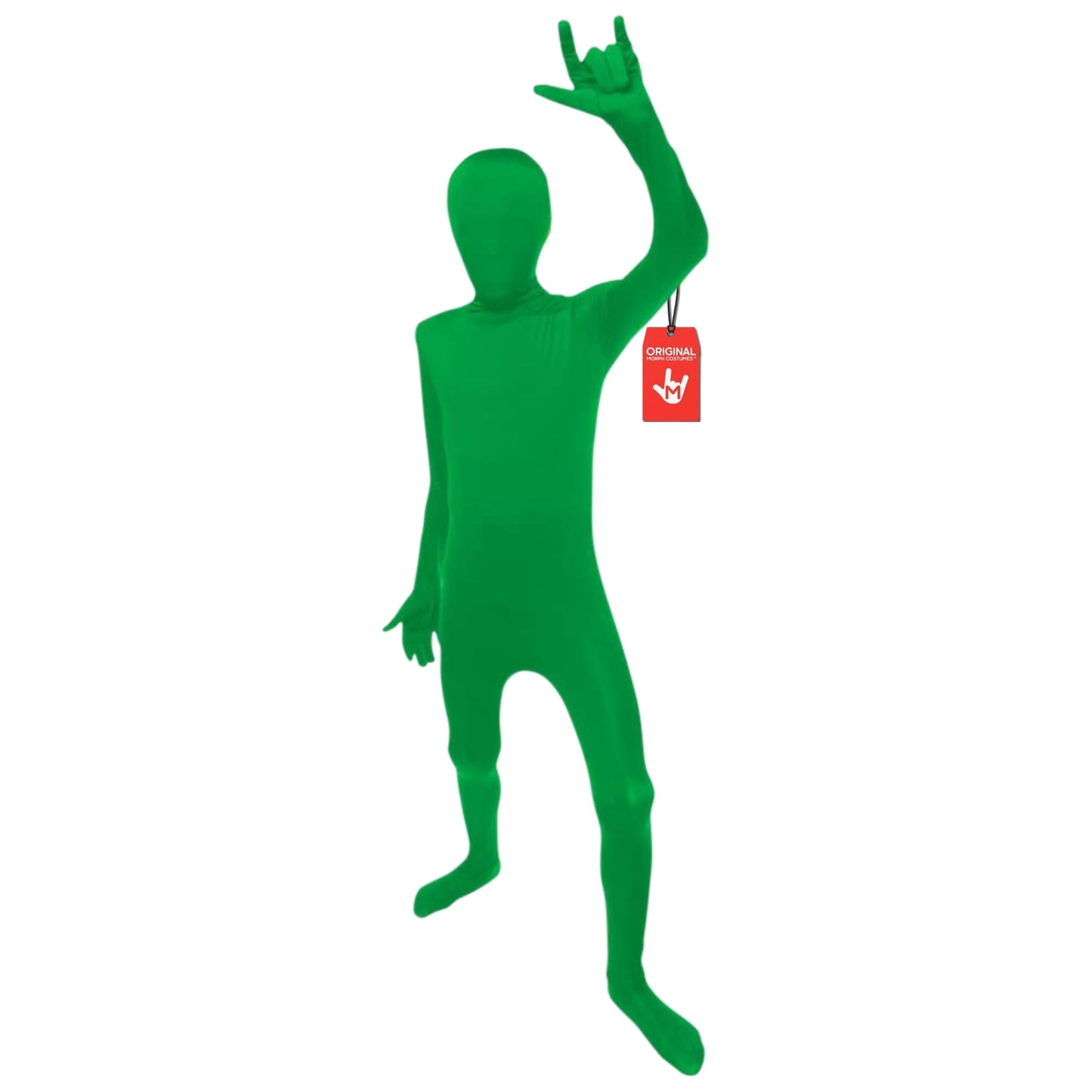 Morphsuits Green Bodysuit Costume for Kids, Green Screen Suit for Kids, Body Suit for Child, Fun Halloween Dress-Up, Small