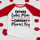Future Ladies Man Current Mama'S Boy Raglan T-Shirt Toddler Boy Valentine'S Day 3/4 Sleeve Top Spring Cotton Outfit (1-2T, Red)