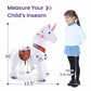 PonyCycle Official Classic U Series Ride on White Horse Unicorn Toy Plush Walking Animal Size 3 for Age 3-5 Ux304