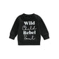 Hnyenmcko Kids Toddler Baby Girl Clothes Wlid Like My Curls Letter Printed Pullover Sweatshirt Fall Winter Sweater Tops 1-6Y (Bl