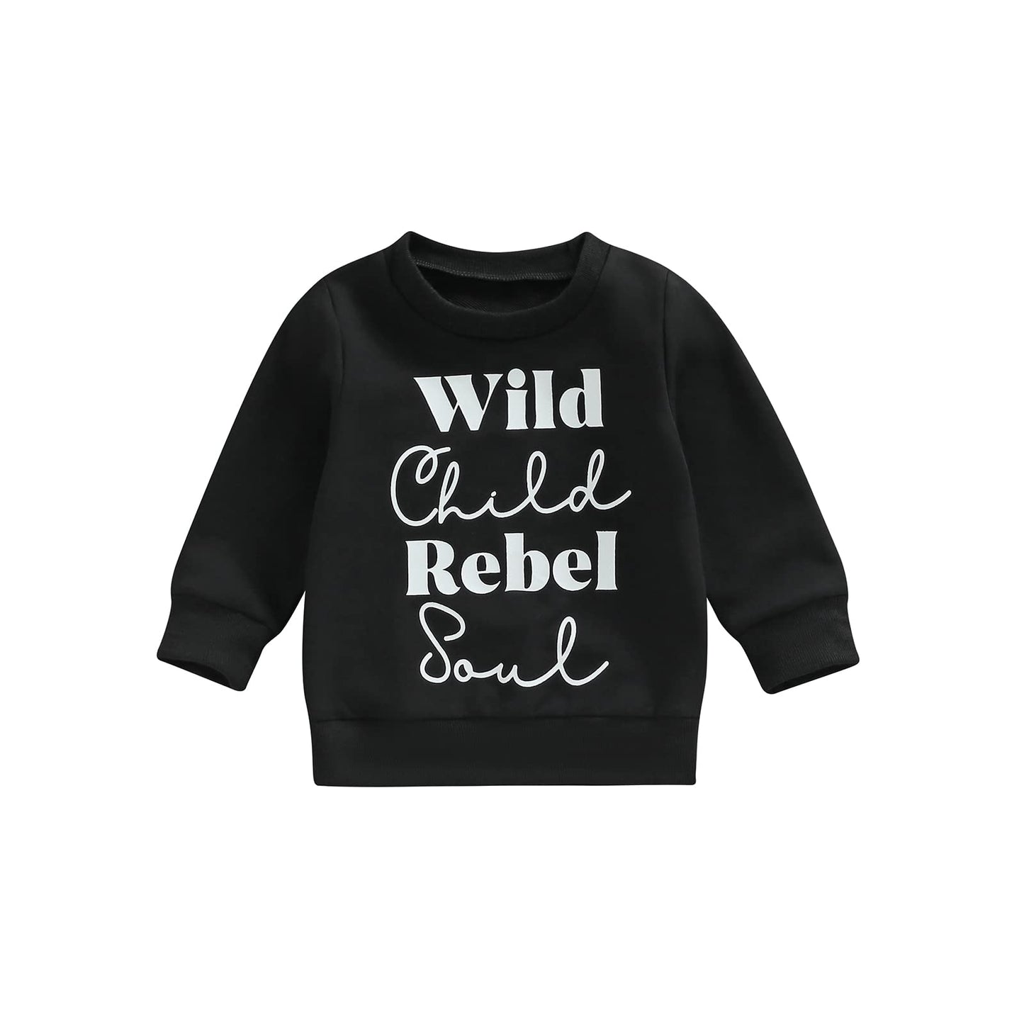 Hnyenmcko Kids Toddler Baby Girl Clothes Wlid Like My Curls Letter Printed Pullover Sweatshirt Fall Winter Sweater Tops 1-6Y (Bl