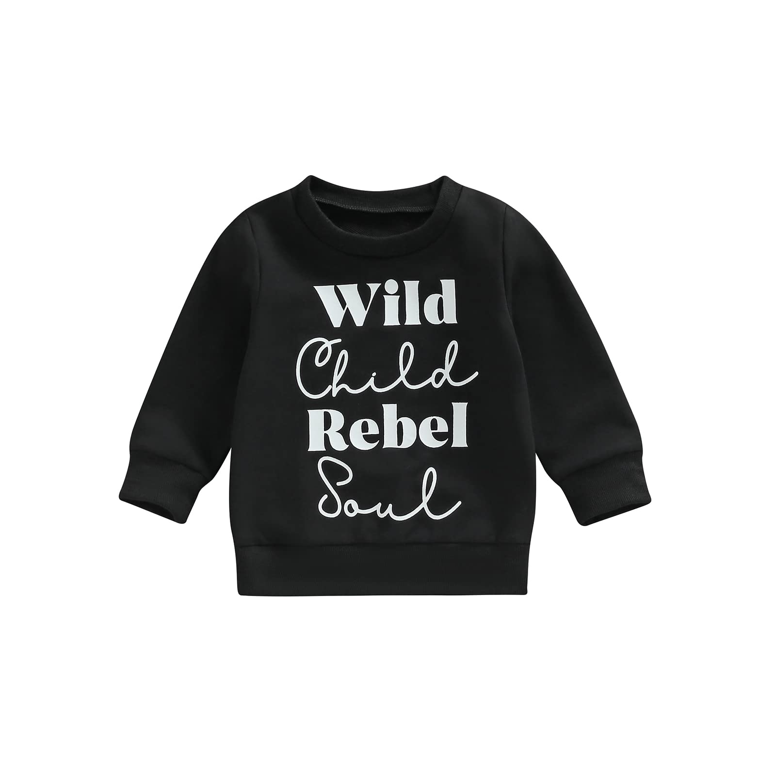 Hnyenmcko Kids Toddler Baby Girl Clothes Wlid Like My Curls Letter Printed Pullover Sweatshirt Fall Winter Sweater Tops 1-6Y (Bl