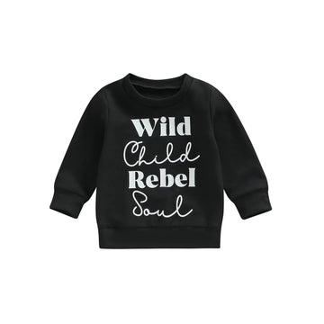 Hnyenmcko Kids Toddler Baby Girl Clothes Wlid Like My Curls Letter Printed Pullover Sweatshirt Fall Winter Sweater Tops 1-6Y (Bl