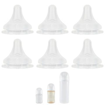 Silicone Nipple for Pigeon Baby Bottle, Size M, Medium Flow, 3m+, 6 Count