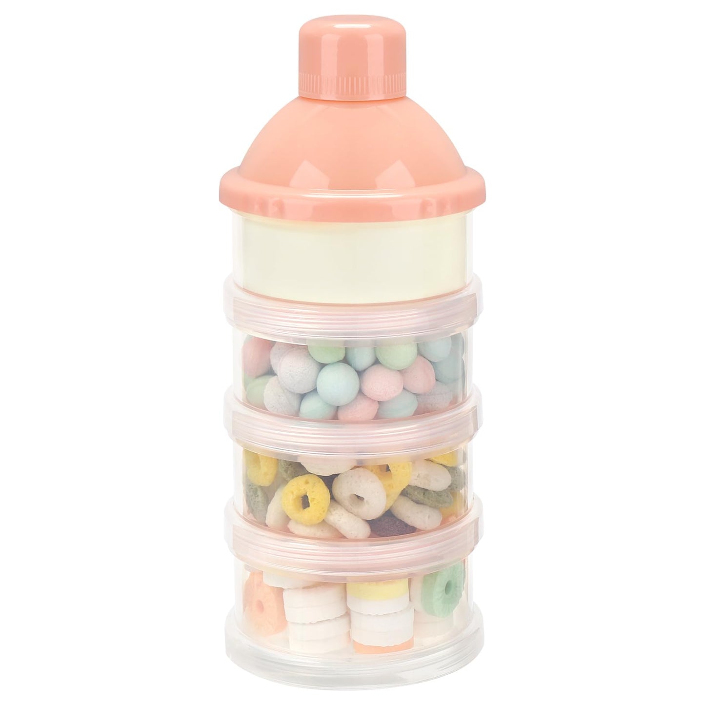 Accmor Formula Dispenser On The Go, 4 Compartments Stackable Formula Container For Travel, Baby Milk Powder Kids Snack Container