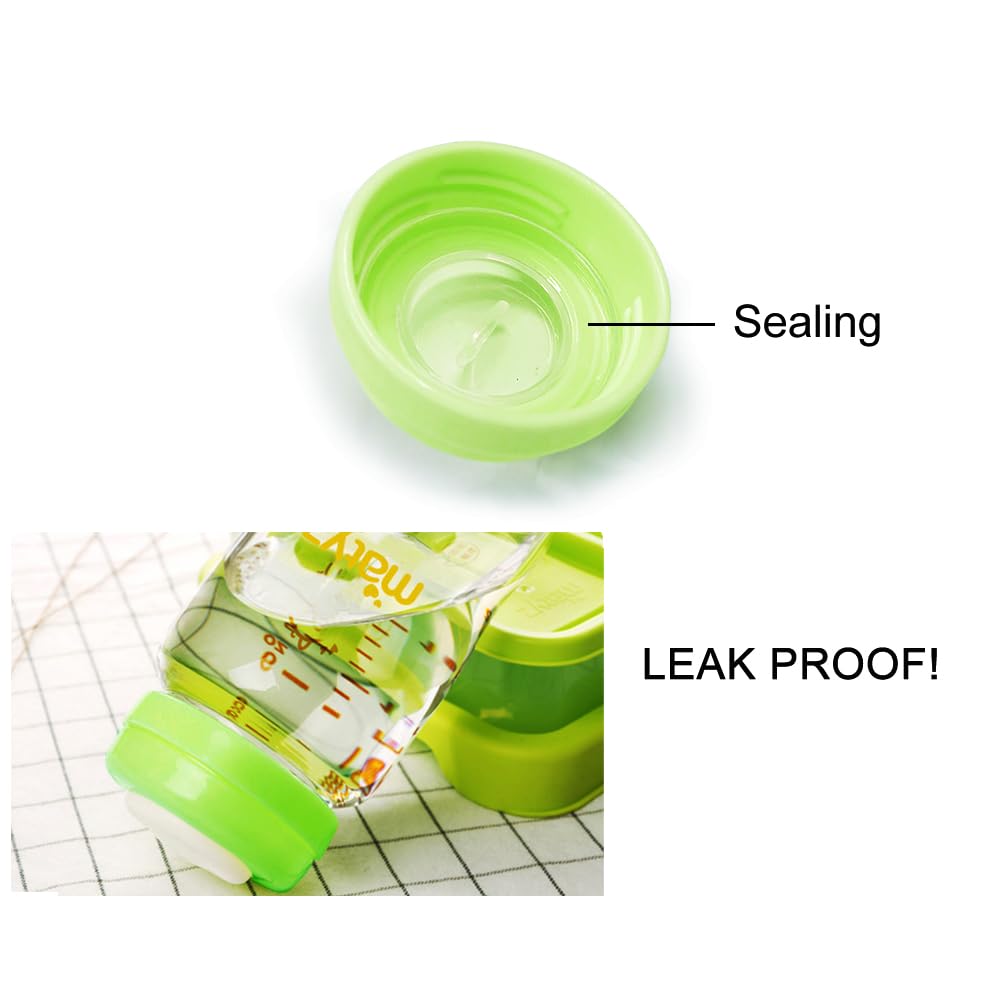 Matyz Glass Breastmilk Storage Bottles, 4-Pack (Green, 6Oz Each), Wide Mouth Food-Grade Borosilicate, Leakproof For Spectra Mede