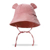 Snowie Soft Bucket Hat Baby Cap 612 Months, Fashion Foldable Soft Pure Cotton Cap For Baby Girl With Bear Ear & Windproof Chin 